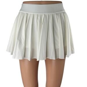 Aritzia TNAction White Pleated Elastic Waist Tennis Golf Athletic Skirt Skort XS